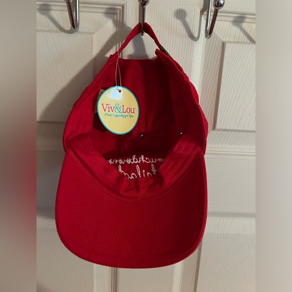 Viv & Lou ball cap, touchdowns and tailgates, red, NWT - Picture 2 of 5